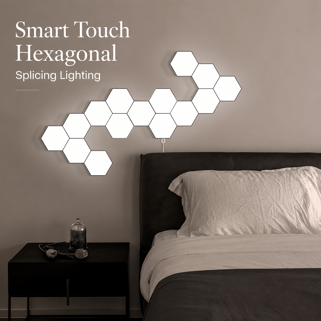 Smart Touch-Control Light with Hexagonal Modular Panel Design