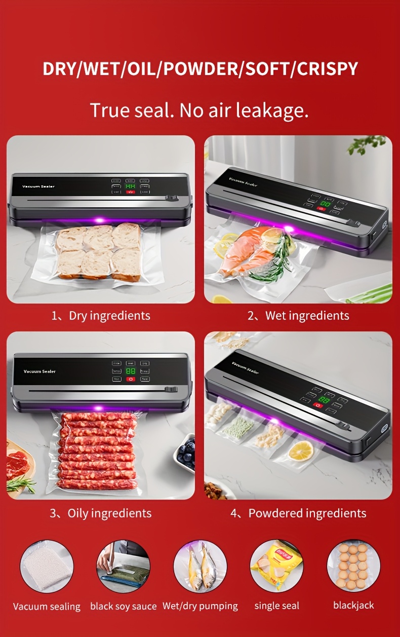 multi function automatic food sealer portable wireless vacuum sealer with manual start pause digital charging display snack bag sealing machine long food preservation for home use compact and design suitable for kitchen and Product details 6