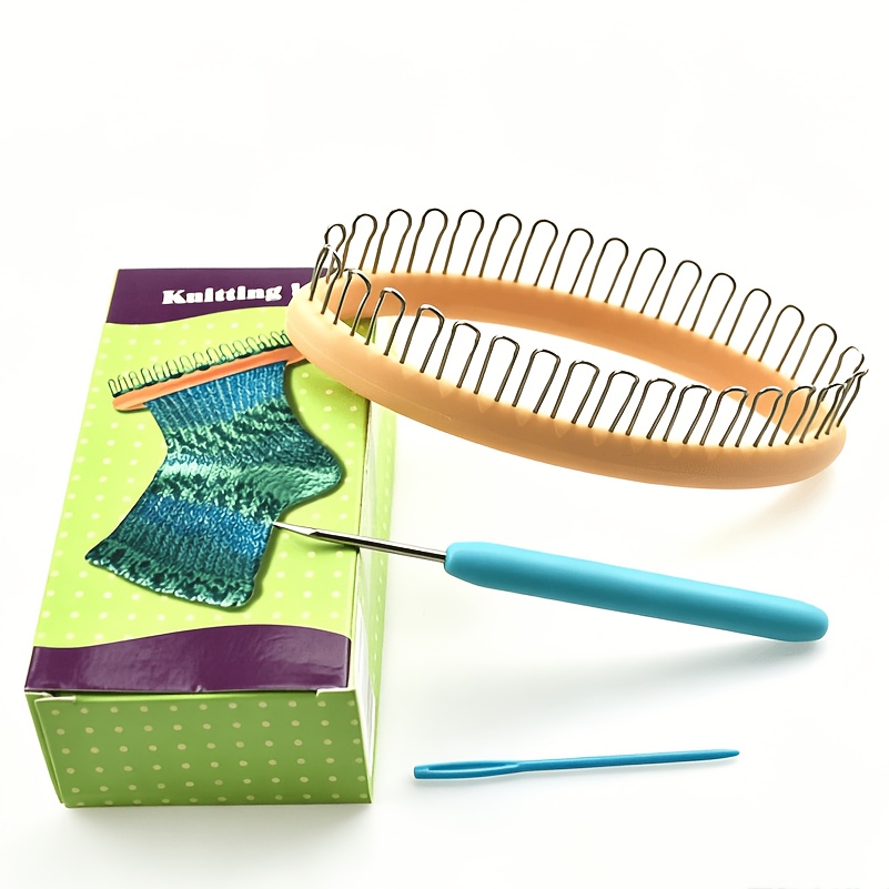 Image of 1set Sock Loom Kit Knitting Loom, Knitting Tools, Craft Yarn Kit With Hook Needle, Small Knitting Loom Kit, Perfect For Sock, Hat, Scarves And More