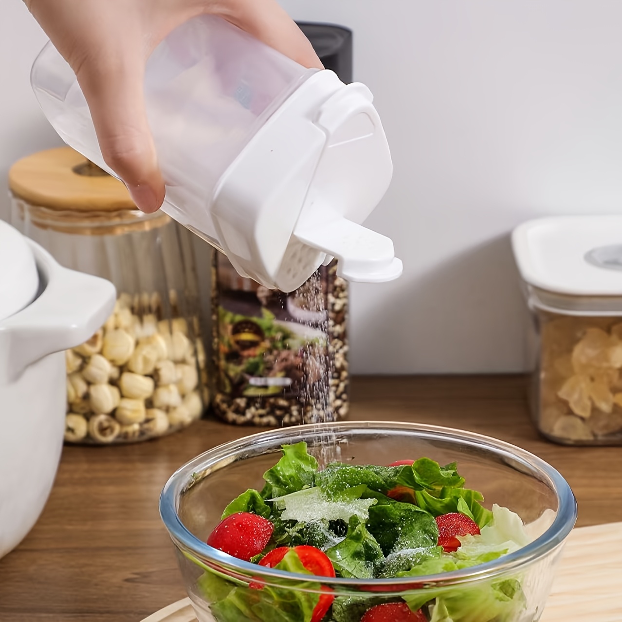 Image of Dual-lid Spice Jar Powder Measuring Bottle Moisture-proof
