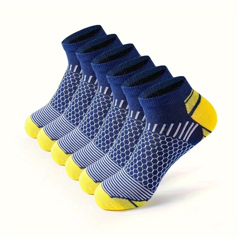 6 Pairs Of Men's Low Cut Ankle Socks, Anti Odor & Sweat Absorption Breathable Socks, For All Seasons Wearing