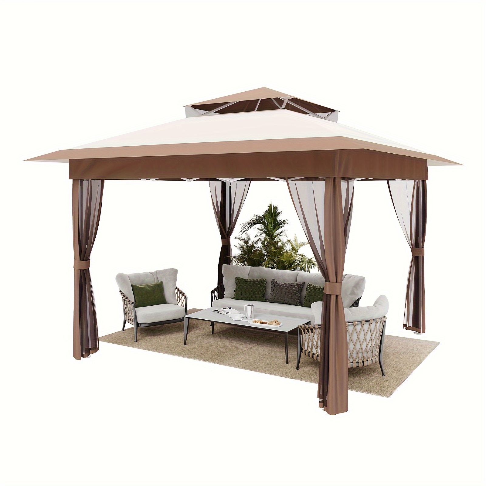 

Pop Up Gazebo Patio Gazebo 11x11 Outdoor Gazebo With Mosquito Netting Outdoor Canopy Shelter With Double Roof Ventilation 121 Square Feet Of Shade For Lawn, Garden, Backyard And Deck