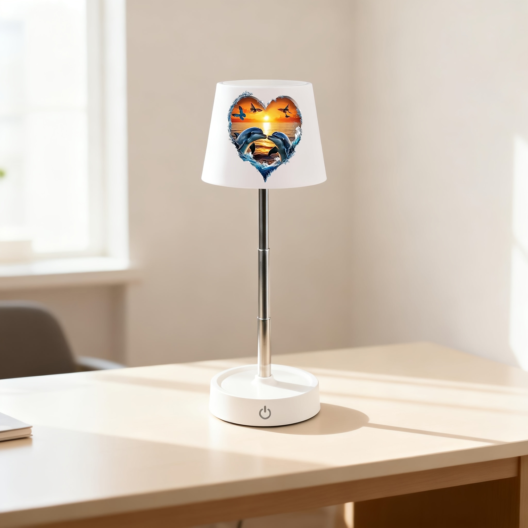 Dolphin Rechargeable Desk Lamp, Height-Adjustable LED Mood Light