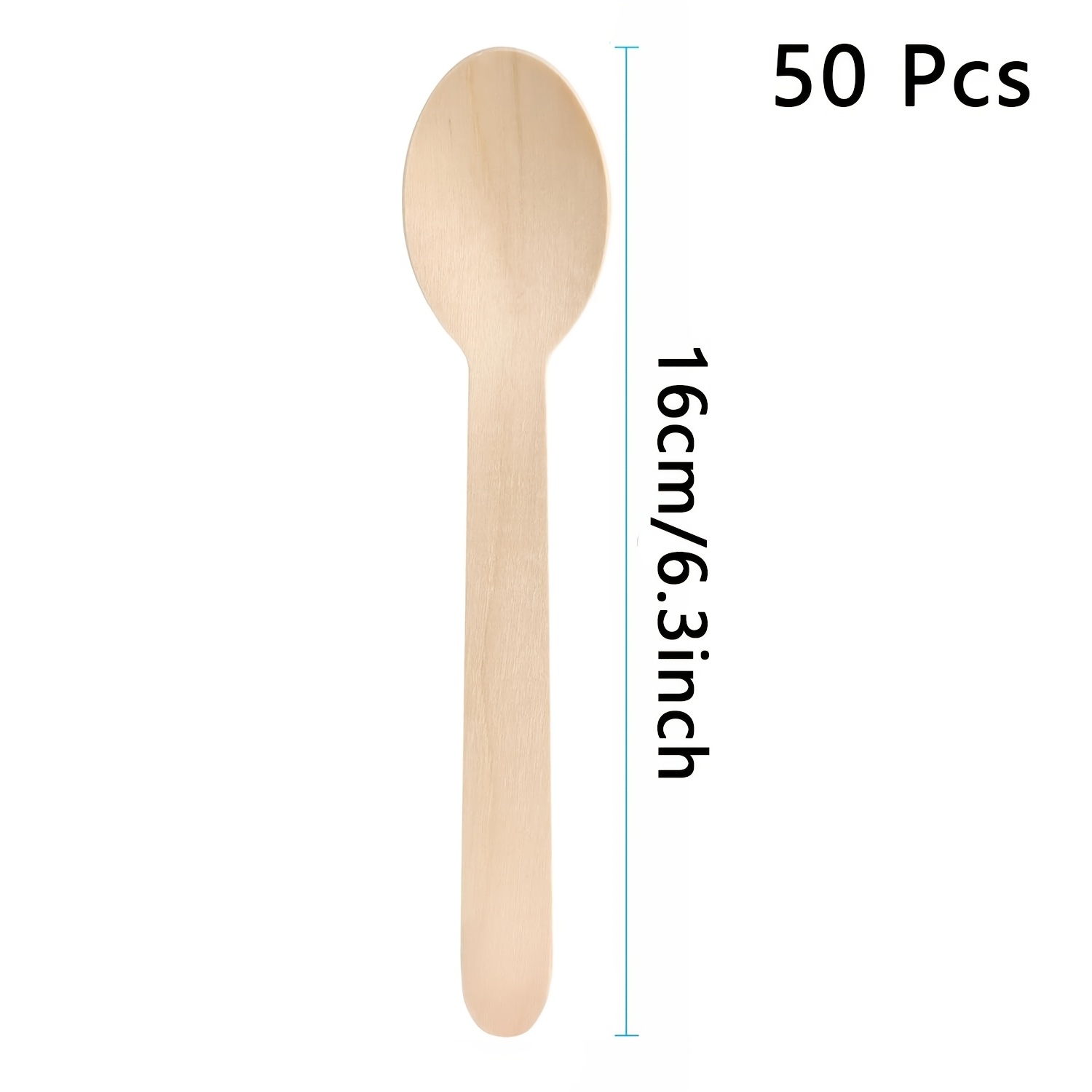 E-shop 25/50 Stück Holz Einweglöffel, Einweg-Tischlöffel, geeignet für Home-Partys, Partys und Outdoor-Picknicks