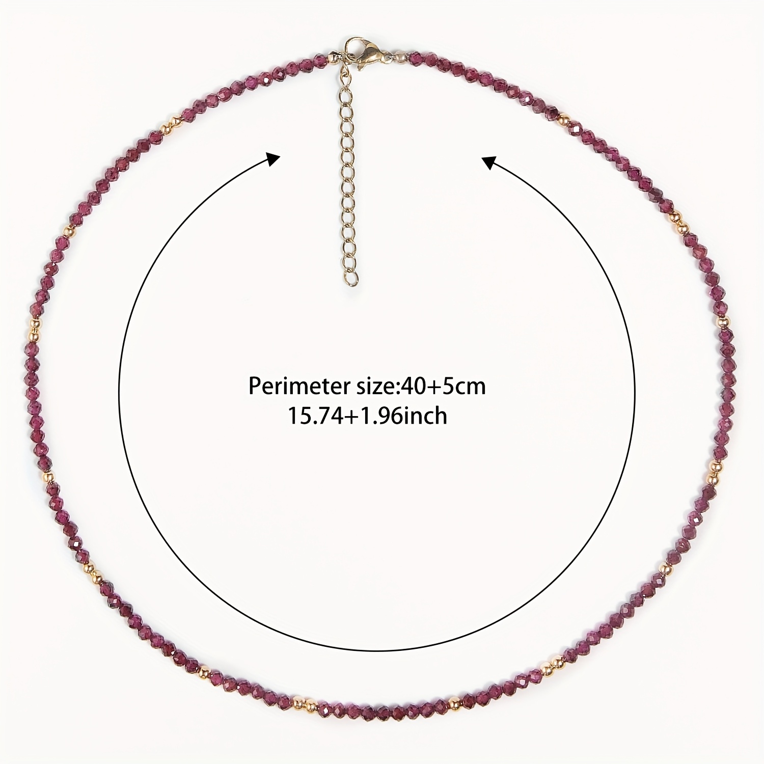 3Mm Garnet Necklace, Natural Stone Accessory