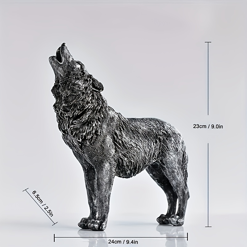 Image of Statue Wolf Ornament Decorative Craft Cool Gift For Boyfriend Lover For Halloween Thanksgiving Christmas Decorations Collectible Figurines