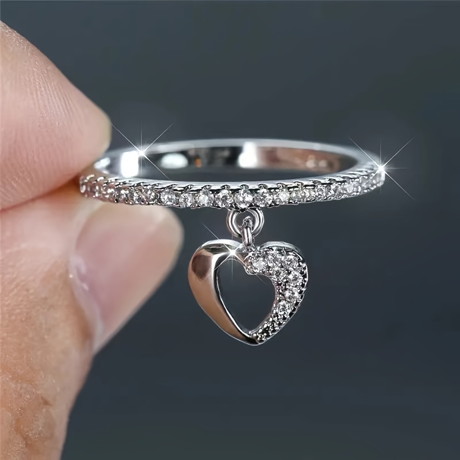 Heart Pendant Ladies' Ring