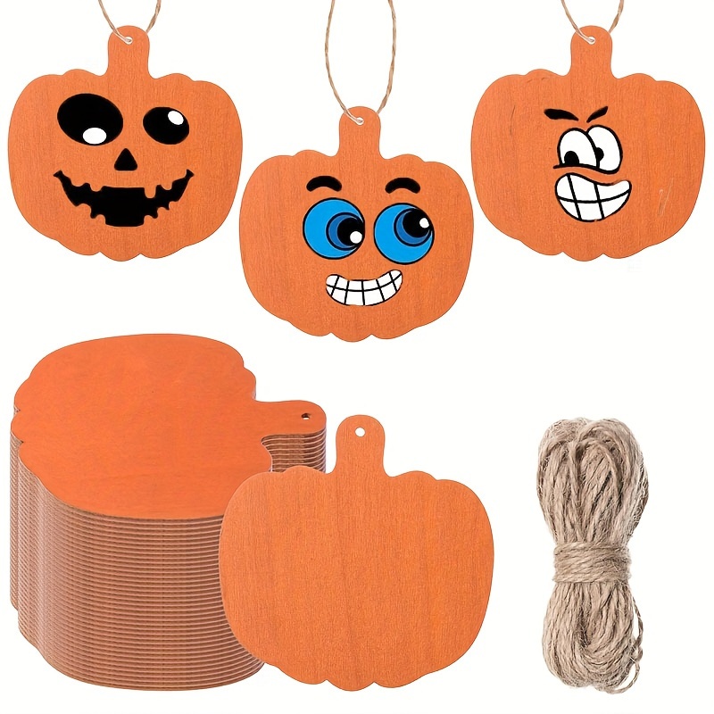 

20pcs Wooden Hanging - For Halloween, & Fall Diy Crafts