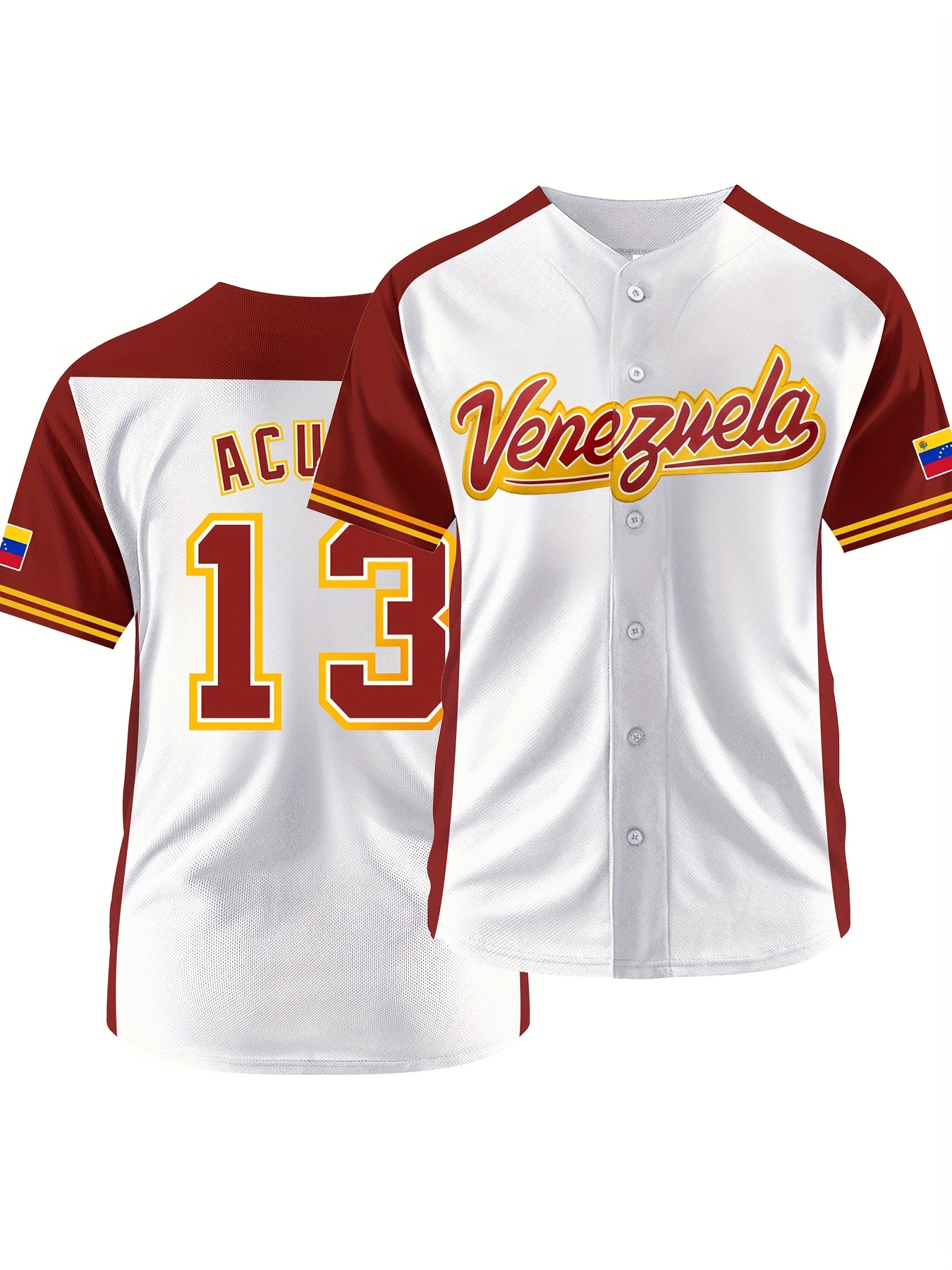 venezuela and   embroidery mens short sleeve v neck baseball jersey comfy top for training and competition 0