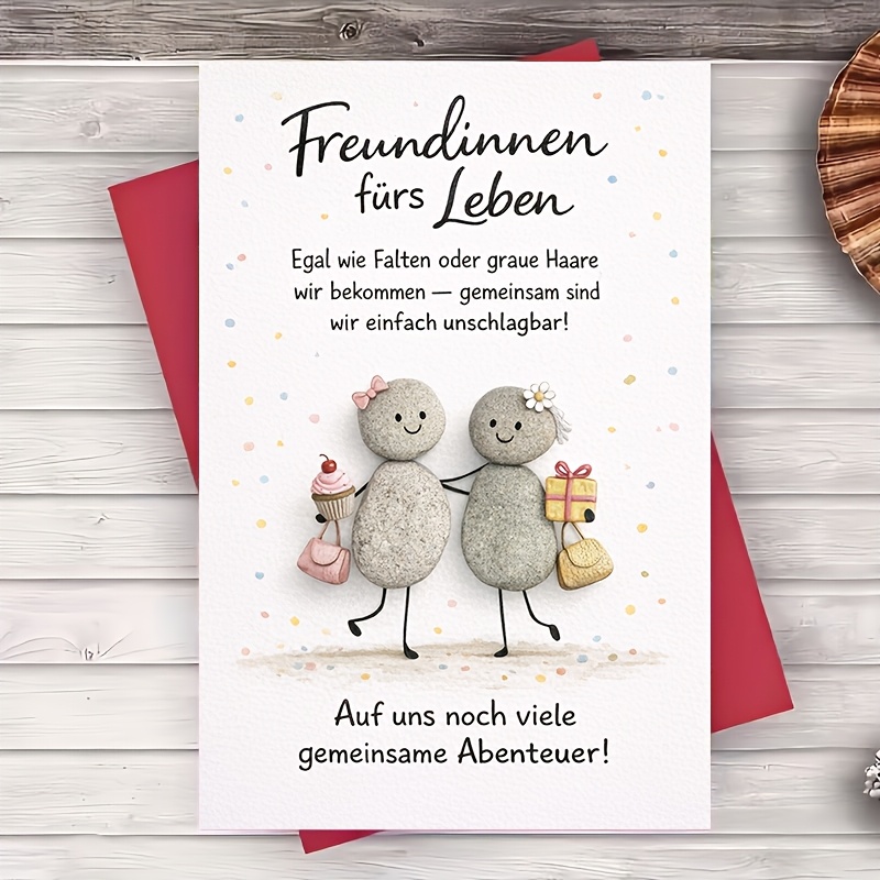 Image of 1 Envelope And 1 Greeting Card For Life Greeting Card Cute For Sister Friend Birthday Thank You Friendship Day Gift For Her Flat Card Blank Inside