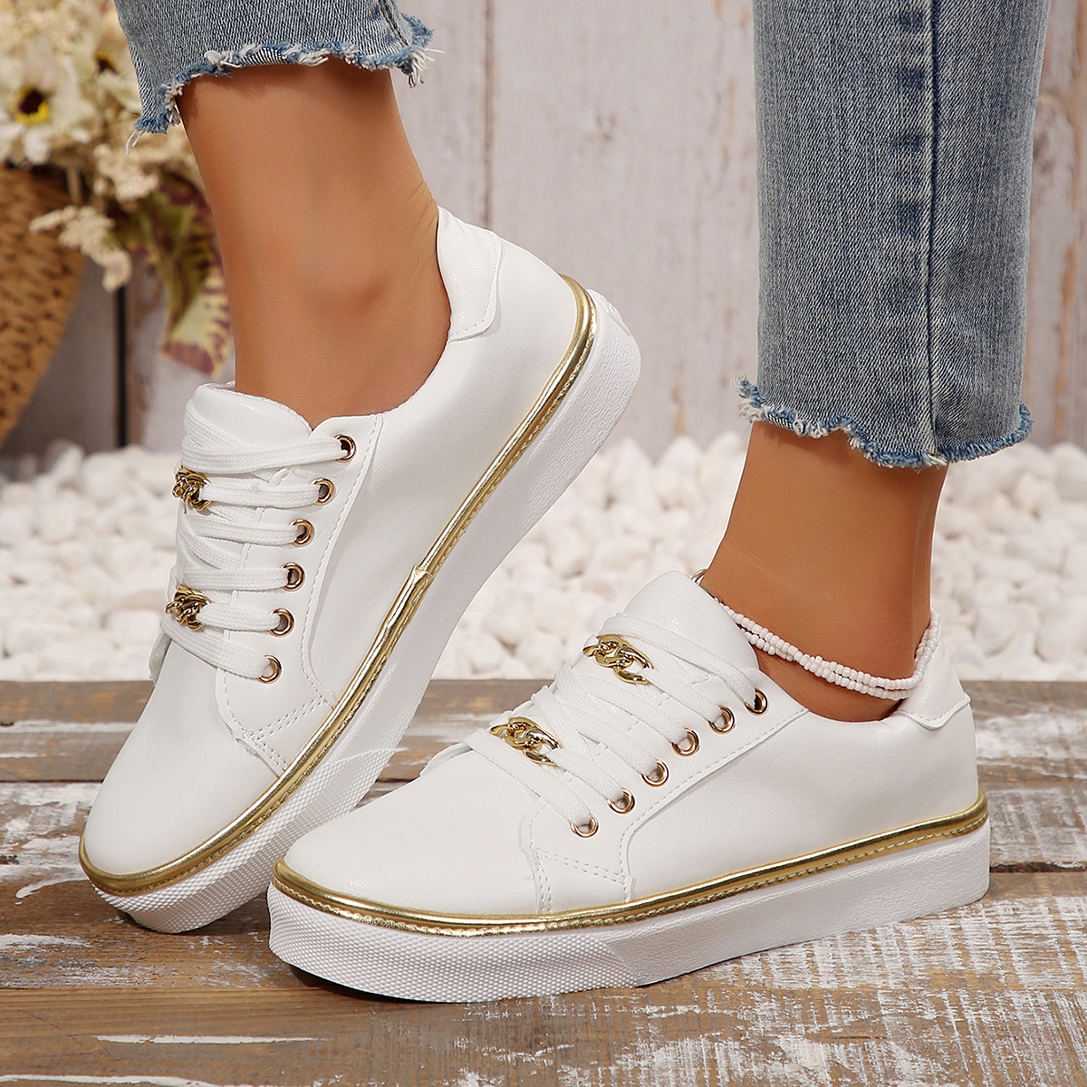 Canvas Sneakers For Womens White Lightweight Sneakers Women's
