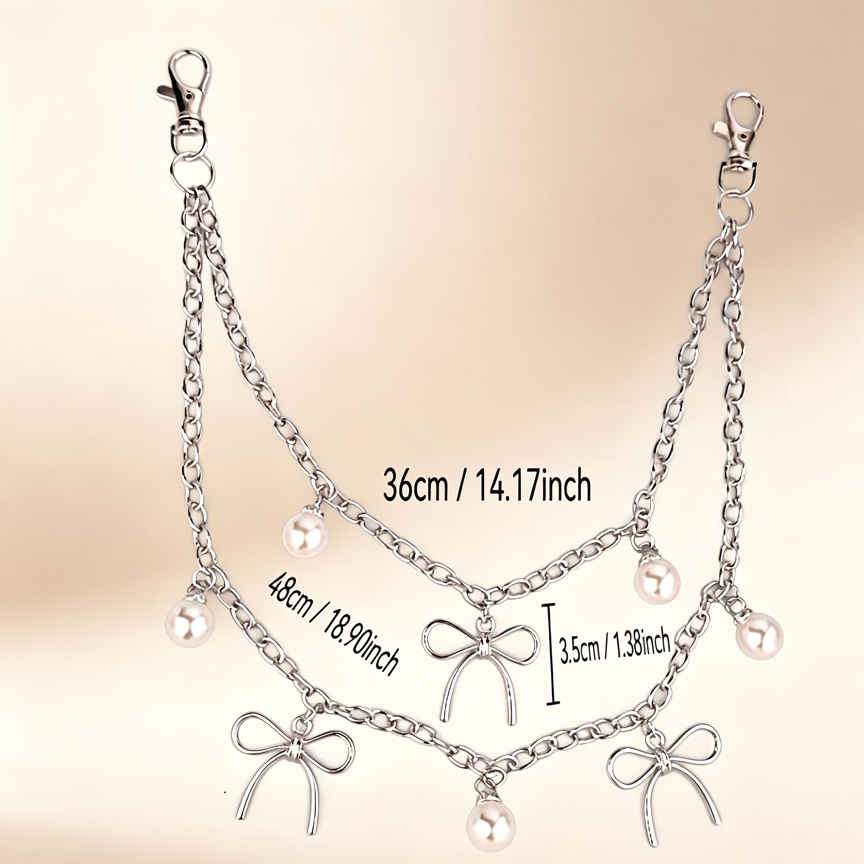 TEMU A Stylish Metal Bow Layered Waist Chain To Your Jeans; Suitable For Casual Attire And Fashionable Styling, This Men's And Women's Pants Chain Is