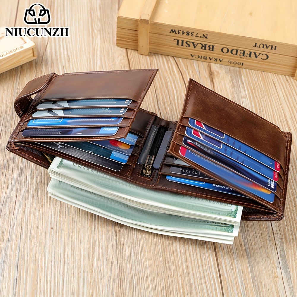 

Men's Genuine Leather Wallet, Multifunctional Card Holder - Perfect Gift For Valentine's Day