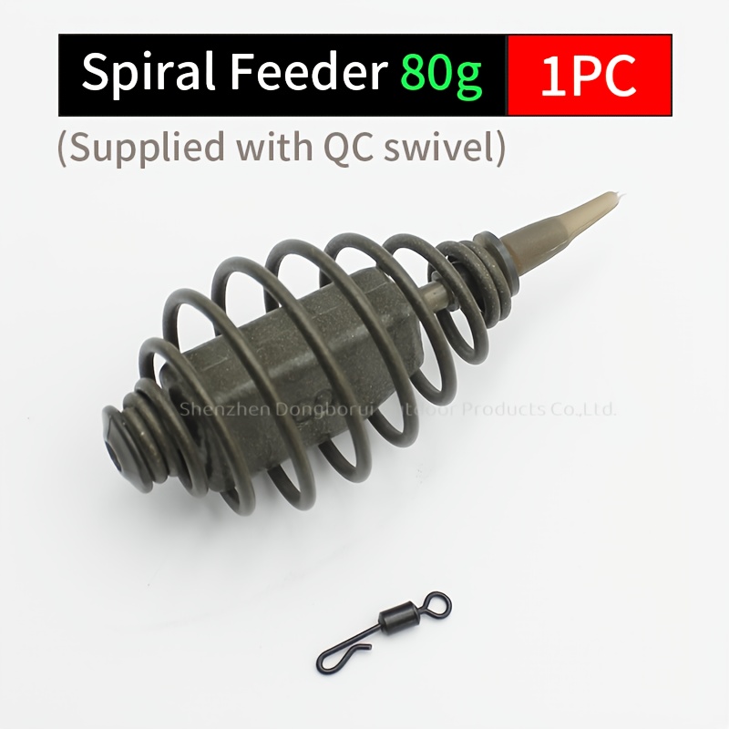 E-shop Karpfenangeln Zusatz Spiral Futterer 30G/50G/60G/80G Passend mit QC Swivel Größe 8 für Karpfenangeln Futterer Terminal Tackle