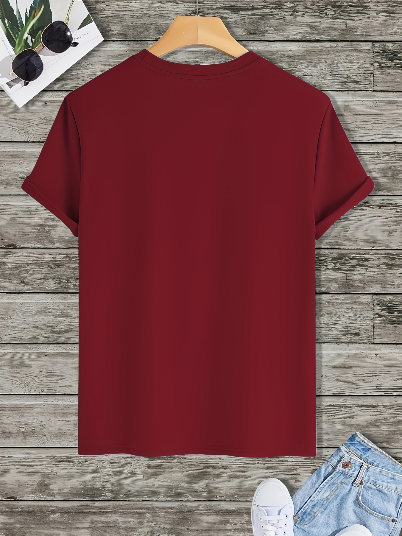 T-shirt homme en pur coton coupe ample décontracté classique_voghion.com