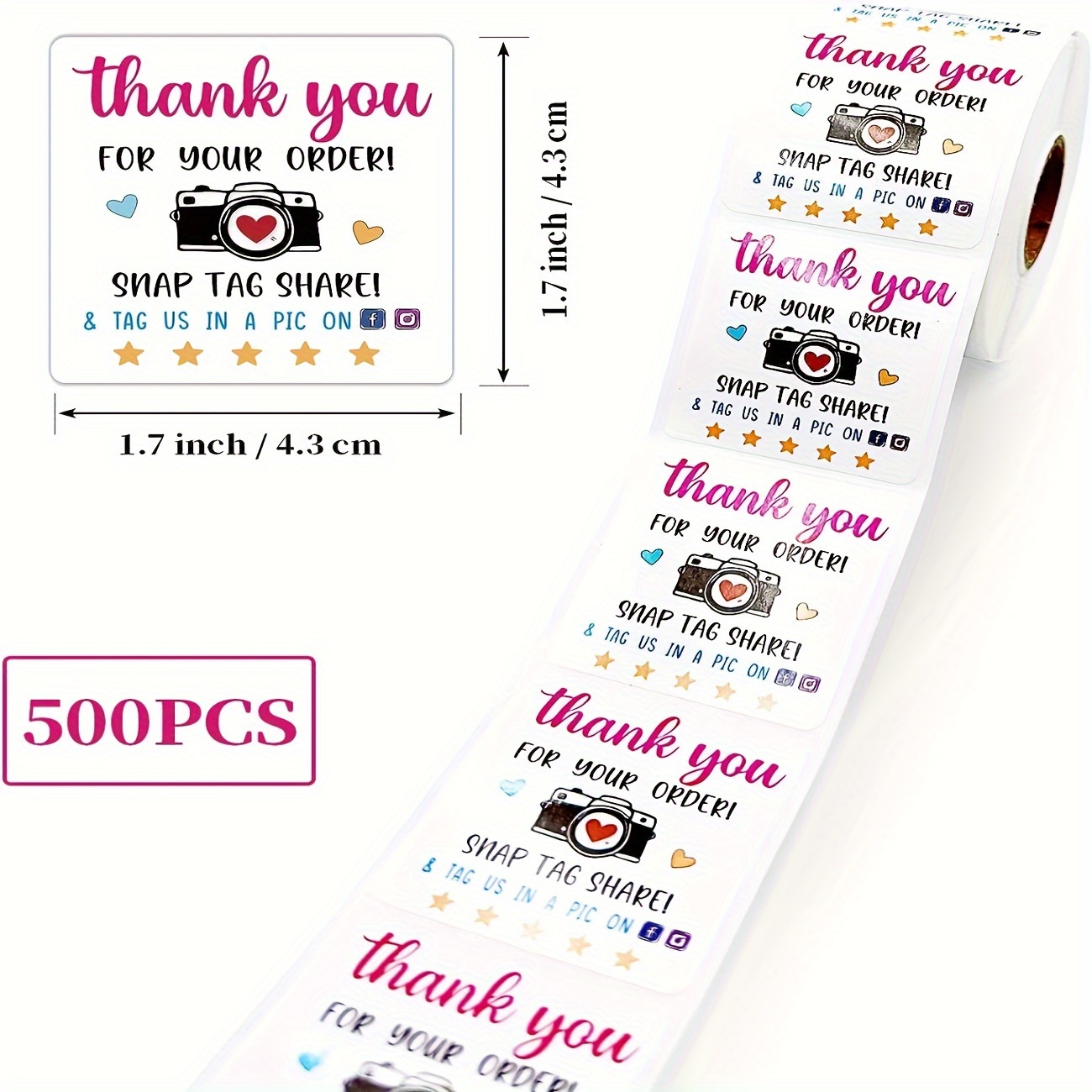 

Thank You Stickers, Thank You For Your Order, Cute Camera Stickers, Small Store Stickers, Thank You Stickers, Small Business, Packaging Stickers, 500 Pieces