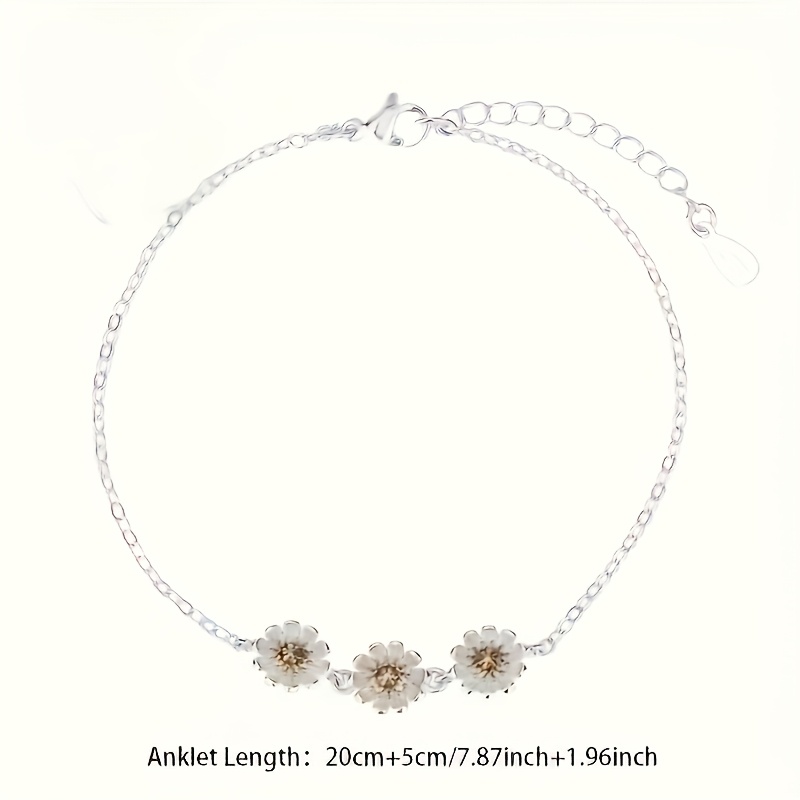 Women's Daisy Anklet with Unique Flower Design