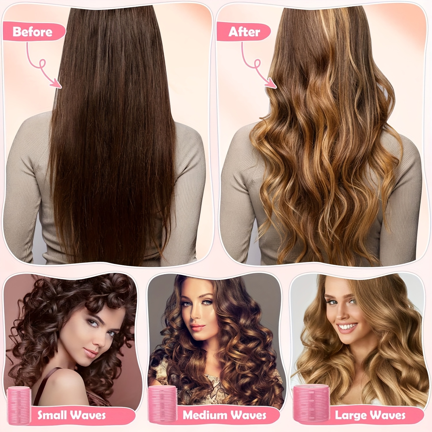 Lockenwickler Ohne Hitze Für Langes Haar – 3er-Set Aus Satin, Für Natürliche Locken über Nacht