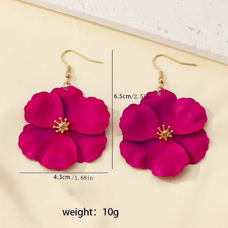 Floral Drop Earrings for Women - Iron Material