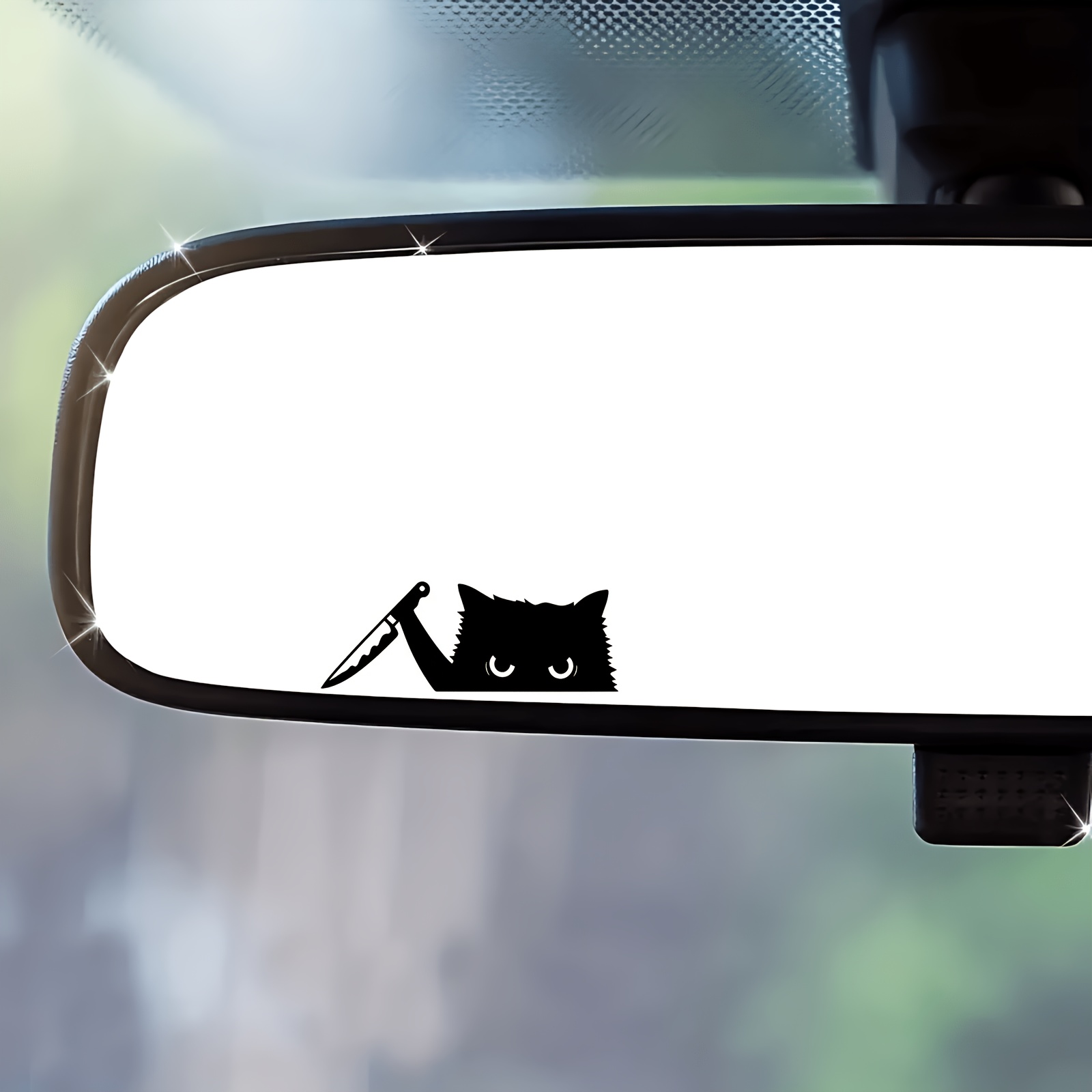 2d flat 2d flat bull cat holding a knife peeking vinyl car decal durable sticker suitable for cars trucks laptops motorcycles tablets and phones a cute holiday gift 2d flat