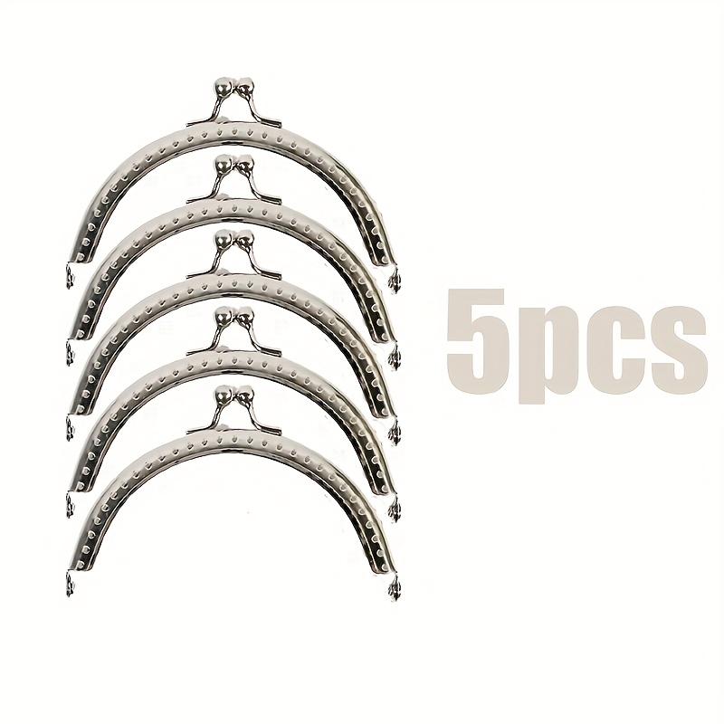 E-shop 5 Stk. einfache halbrunde Metall-Snap-Verschlüsse für Geldbörsenrahmen, DIY-Taschenzubehör, Handtaschenteile, langlebige Metall-Snap-Bänder für