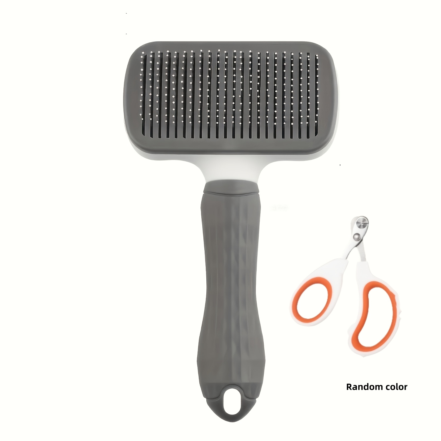 Image of 2pcs 1 Set | Hair Removal Massage Comb And Nail Clippers | Hair Removal, Gentle Massage Loosening, Professional Nail Trimming, Cat And Dog Beauty Set (random Color)