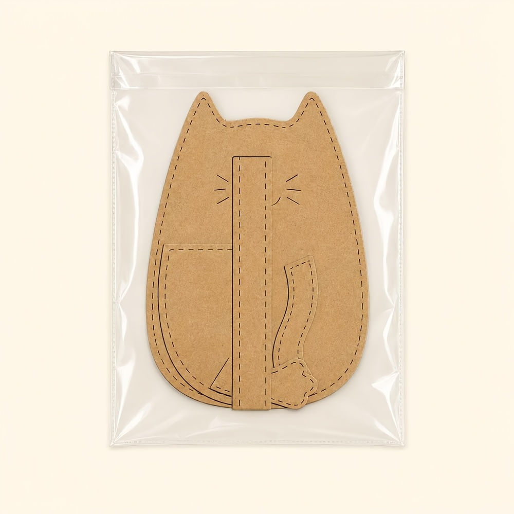 TEMU Set di 5 modelli per borse portaoggetti a tema gattino adatti per progetti di cucito e quilting - Guide per del patchwork riutilizzabili con