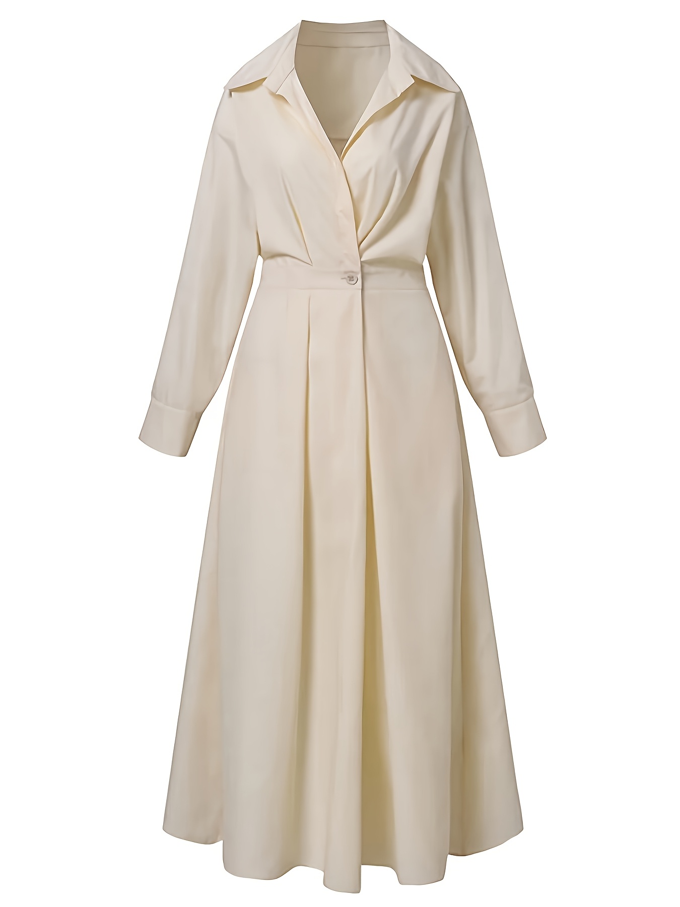 a long a line dress a collar long sleeves featuring a gentle - Temu Bahrain