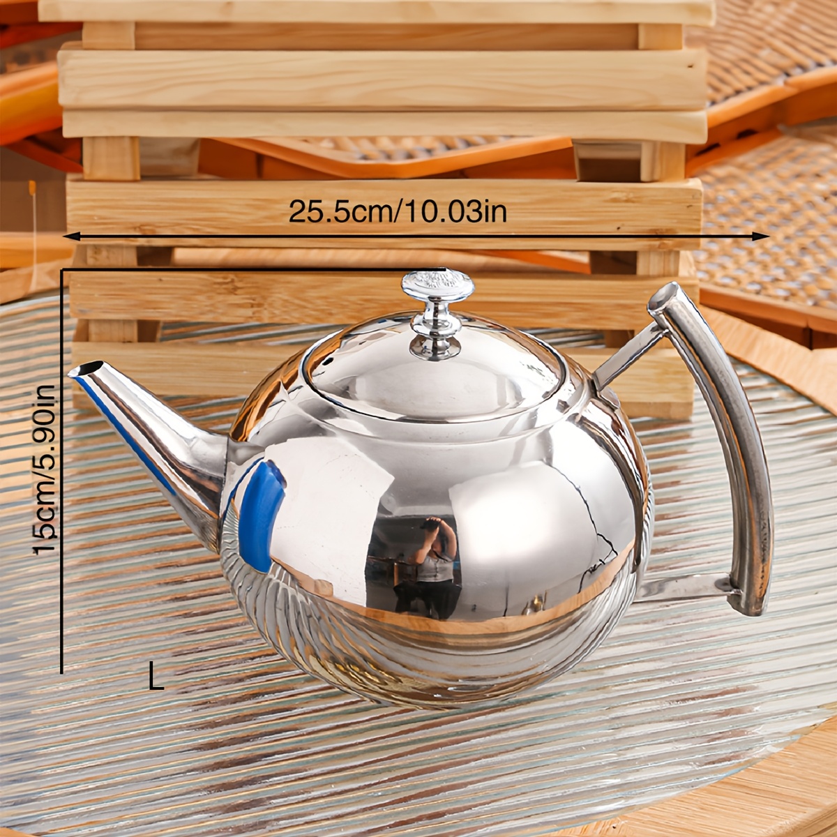 Image of 1pc Thickened Stainless Steel Household Room Restaurant Teapot Coffee Pot Teapot Cold Water Pot For Tea, Coffee, Milk, , Suitable For Outdoor Weddings, Parties, Gifts, Birthdays