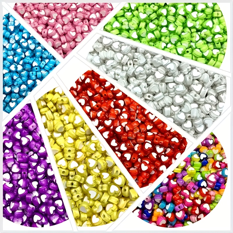 

100pcs Heart-shaped Acrylic Beads, 8x8mm, For Diy Crafts, Jewelry Making, Pendants, Bracelets, Necklaces, Keychains, Phone Case Decorations, And Home Decor