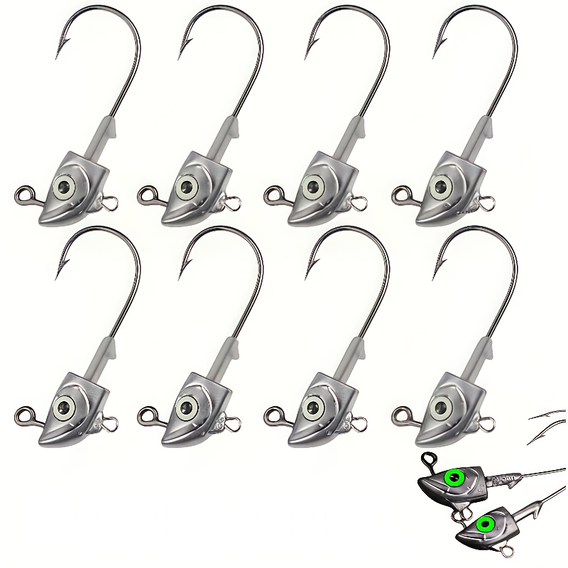 8 in dark 3d simulated fish eye jig heads lure - Temu Georgia
