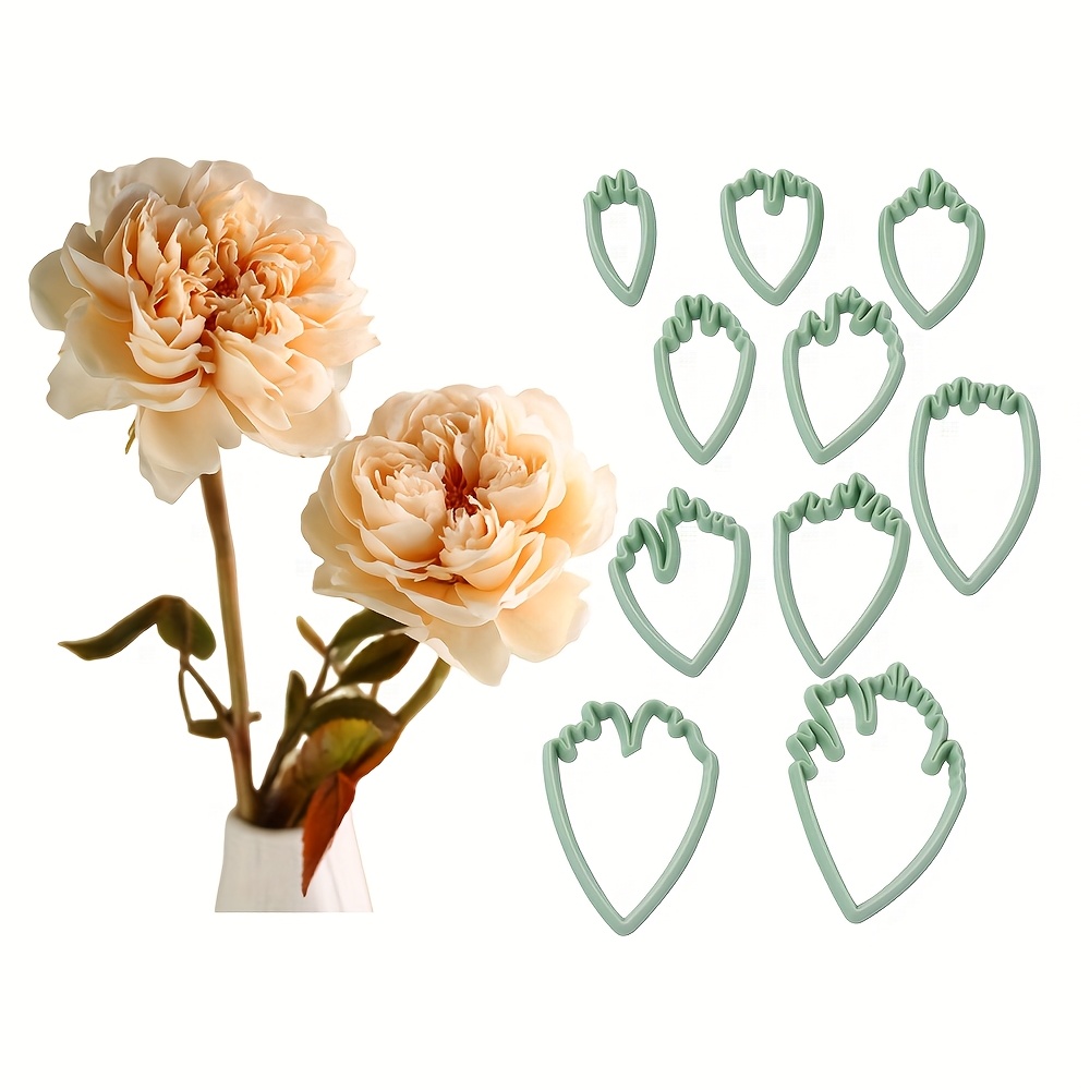 Image of 10pcs Plastic Fondant Flower Cutters Mold Set Suagrcraft Flower Cutters Mold For Fondant Cake Decor