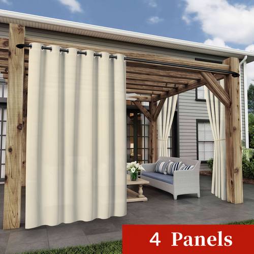 patio outdoor curtains 4 panels privacy and light filtering curtain grommet curtains for porch gazebo pergola backyard