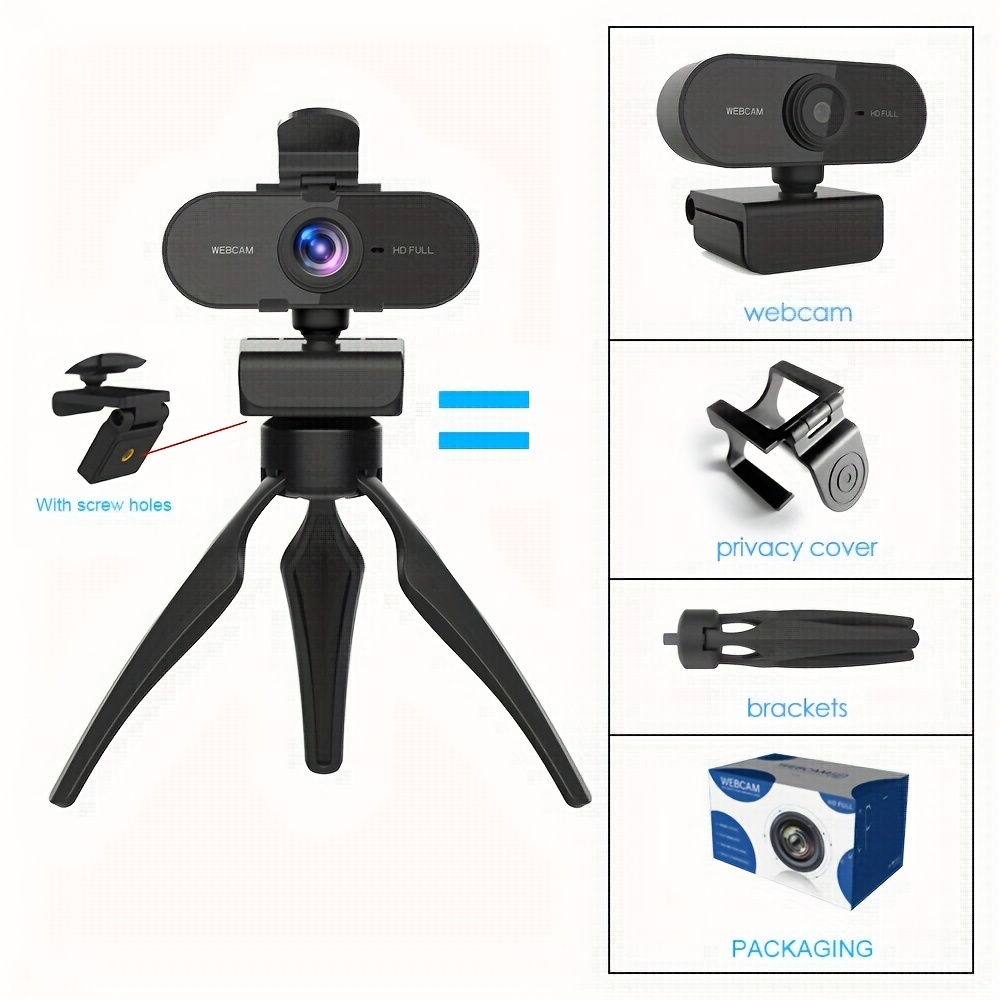 TEMU Computer , Webcam For Pc, Webcam For Laptop, Webcam For Pc With Microphone, , , Modern Webcam, Sleek Web Cam, Reliable Performance, Durable