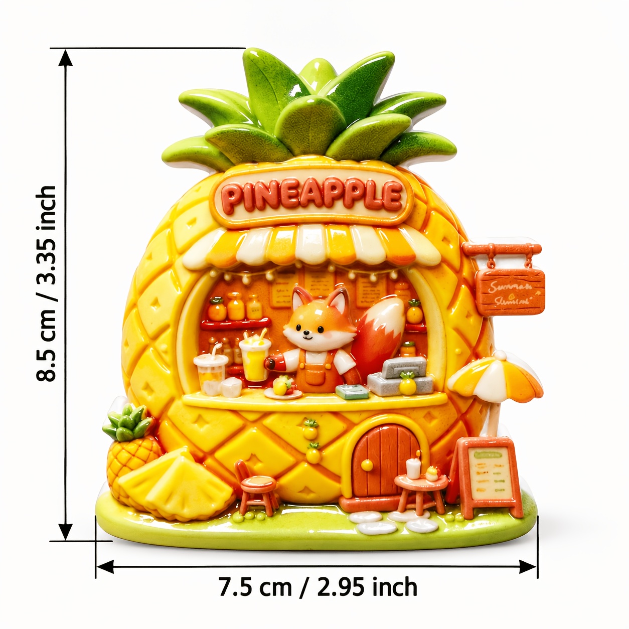 TEMU 1pc 1pcs 3d Pineapple House Magnetic Fridge Magnet With Embossed Resin Suitable For Kitchen, Refrigerator, Dishwasher, Whiteboard Decor -