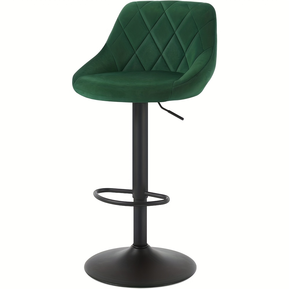 1pc Counter Stool Office Stool High Quality Velvet Seat Height Adjustable