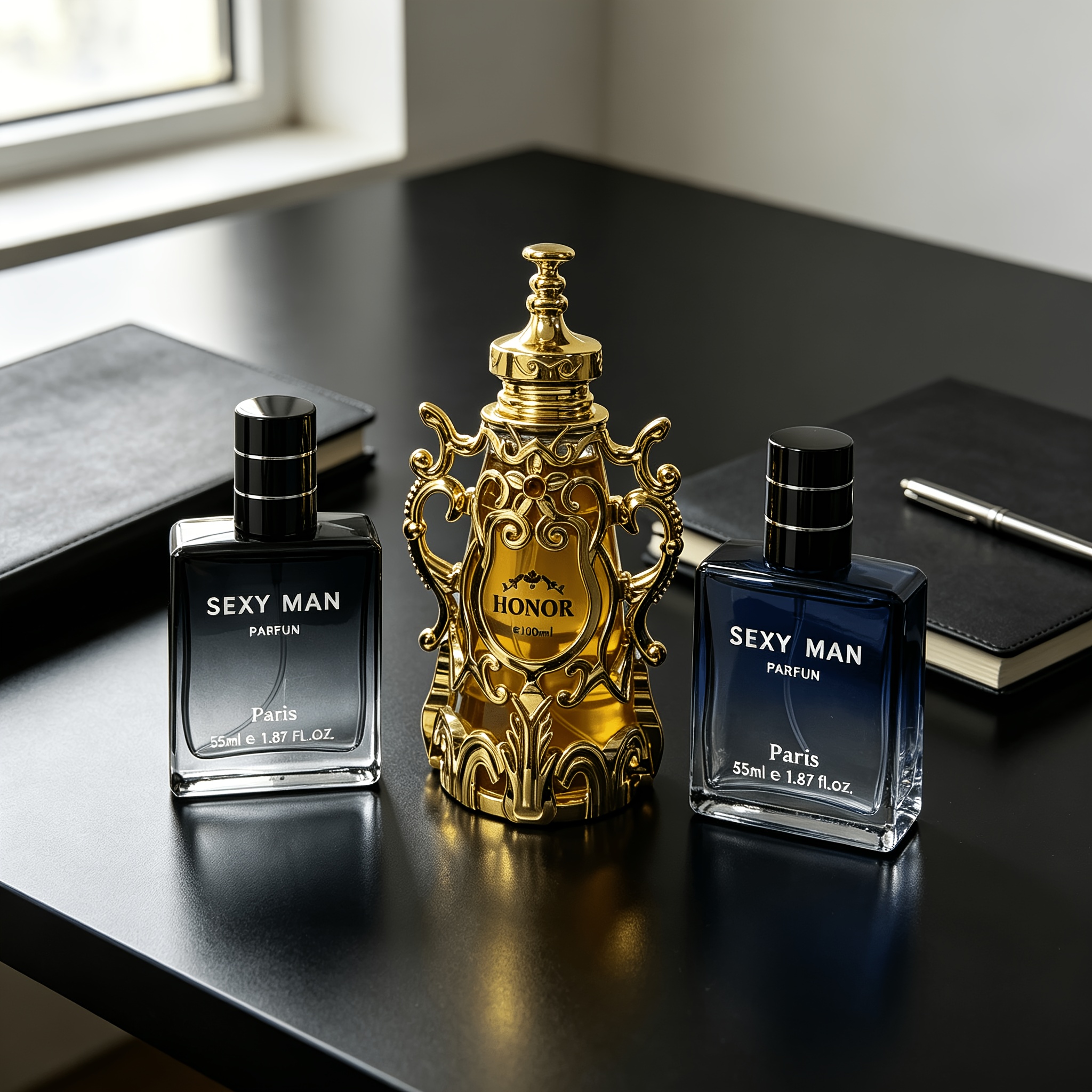 Image of 3pcs Men's Luxury Perfume Set, Luxurious , Long-lasting Fragrance, Oriental Eau De Toilette And Marine Scent, Creative Gift , Easy To Carry, Suitable For Travel/daily/holiday, Perfect Perfume Set.