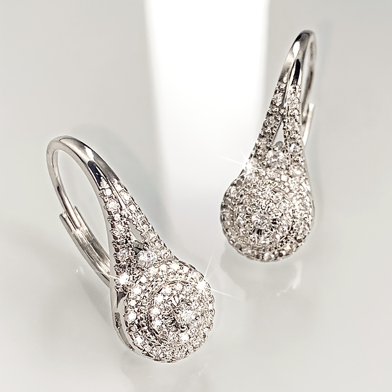 Sparkling CZ Hoop Earrings Women