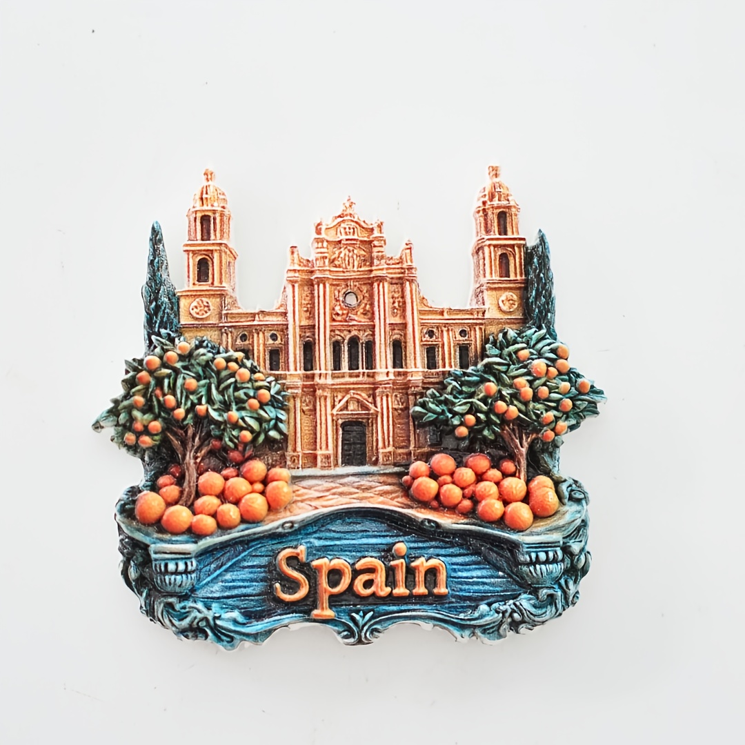 1pc, Spanish Landscape Refrigerator Magnet, Unique Spanish Fridge Magnet, Colorful Fridge Magnet, Magnet Featuring Scenery, Bullfighter Scenery Fridge Magnet, Decor Item, Photo Fridge Magnet