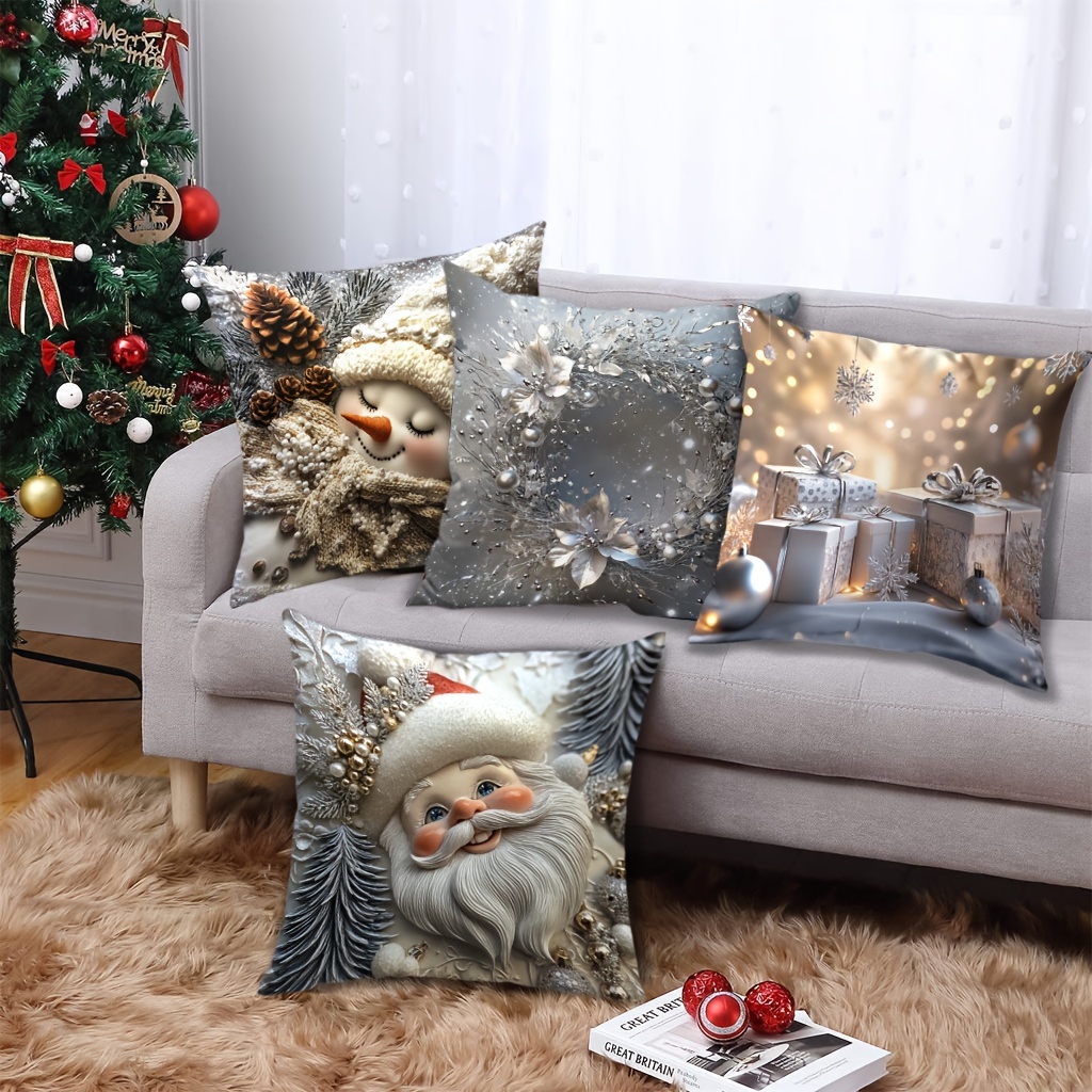 Cojines NavideÃ±os En 3d Unidades Fundas Cojines Festivas Navidad