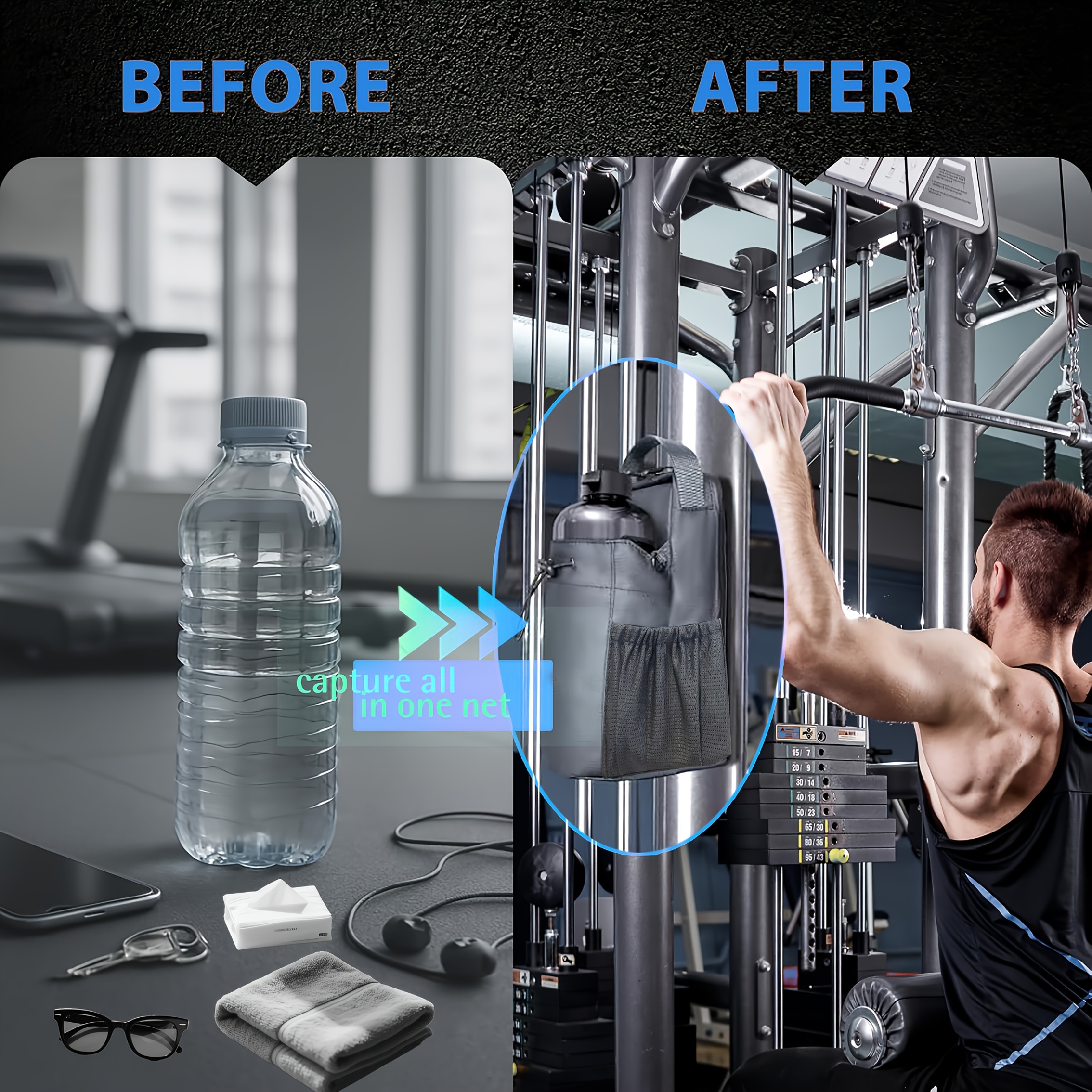 magnetic bottle bag sling bag for men and women magnetic gym bag for gym travel work and sports keep your items off the dirty gym floor with magnetic attachment a christmas gift for fitness enthusiasts year details 1