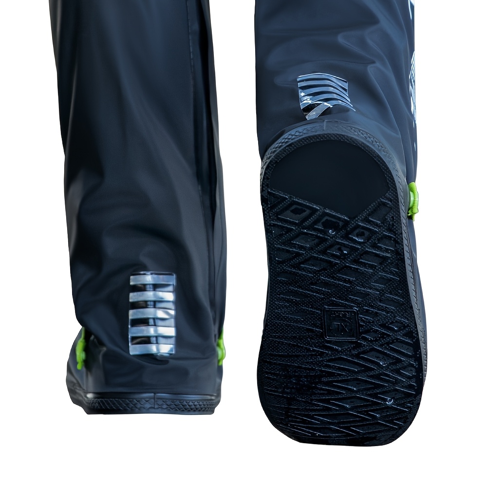 a pair of durable thick high top shoe covers suitable for outdoor activities and cycling black waterproof and snowproof protective shoe covers that   reused 5