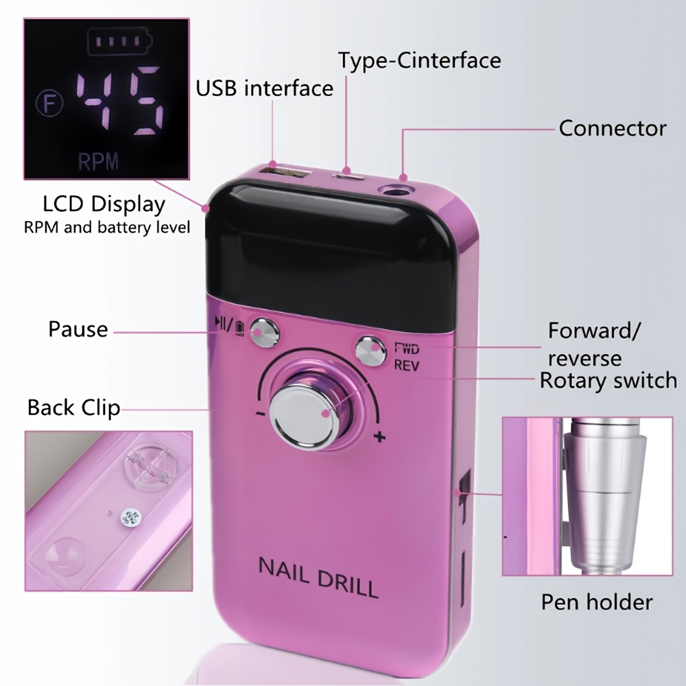 Professional Portable Electric Nail Drill Machine