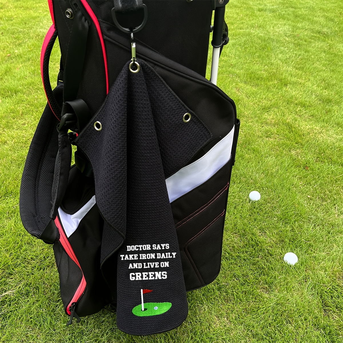 TEMU Premium Embroidered Golf Towel, Large Size 16''x24'', Soft & Durable Microfiber, Super Absorbent& For , Machine Washable, Perfect For Golf Bags,