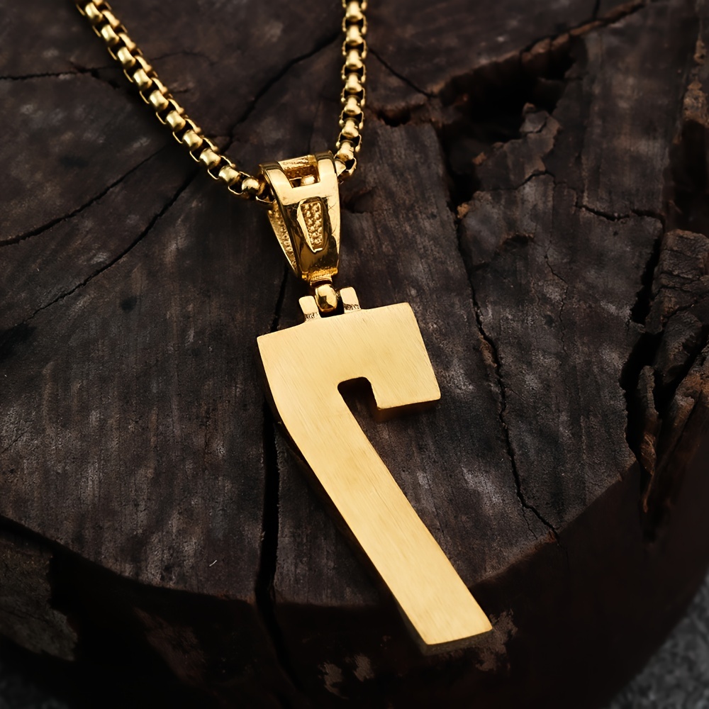 1pc stainless steel golden arabic number mens pendant necklace suitable for men and women details 5