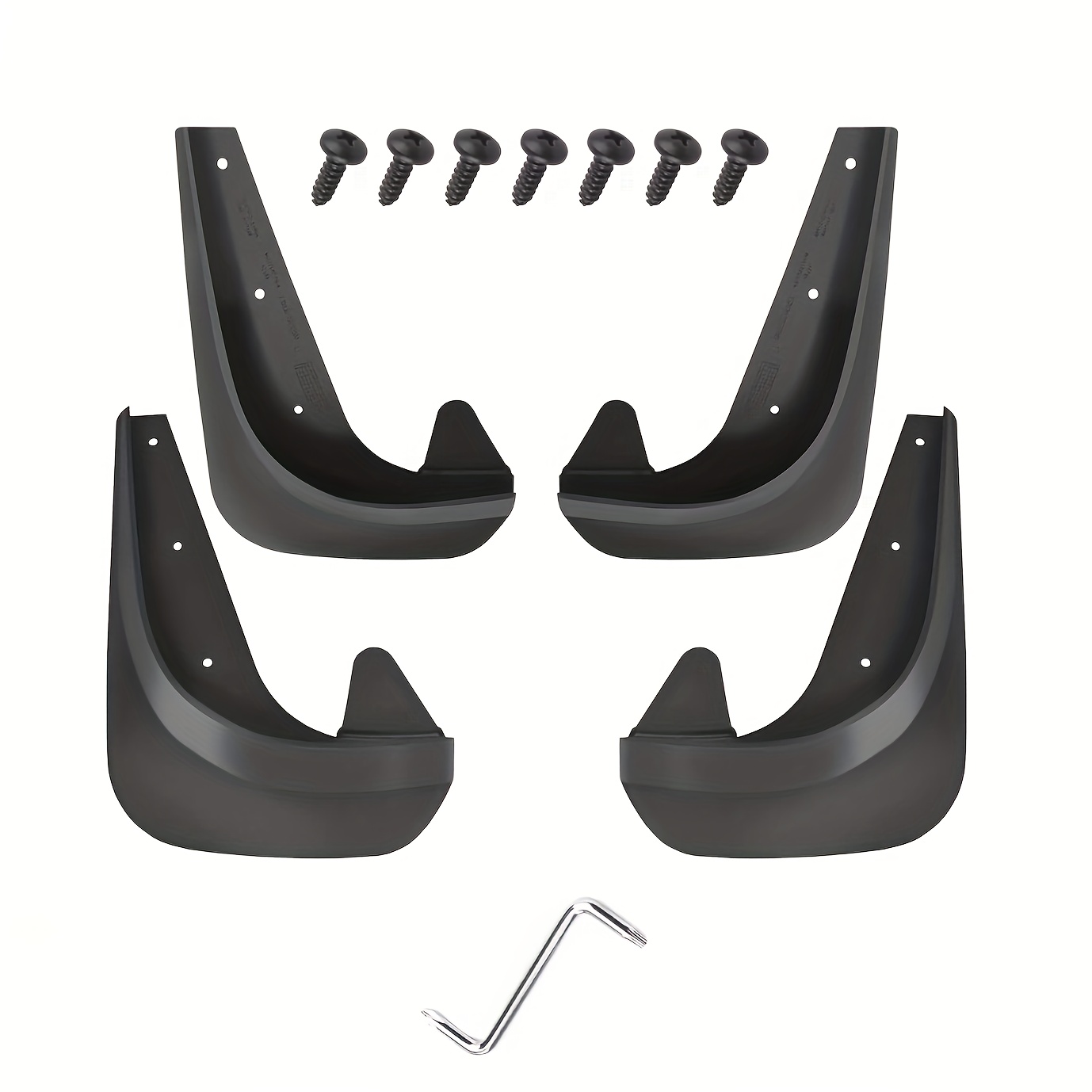 

4pcs Mud Guards Set For Sedan, Front And Rear Protectors With Pp Material & Installation Hardware, Flexible And Mudflaps For Vehicle Protection