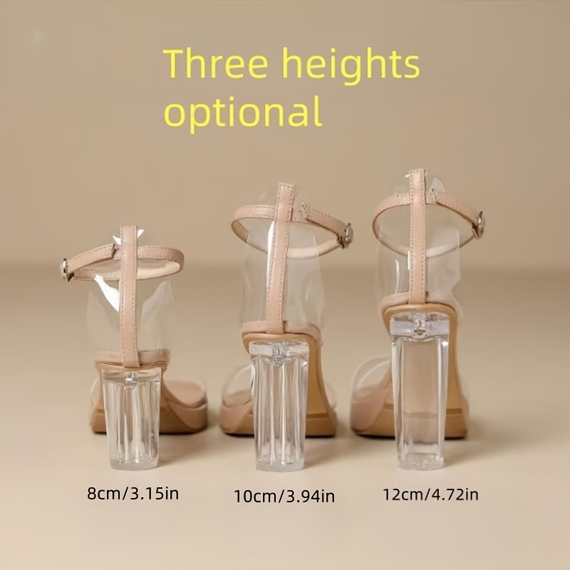 Women's Summer Party Carnival, Holiday, Casual, Vacation Leisure Gathering Fashion Transparent Square Head Thick Heel Stable Not Tired Feet High Heels