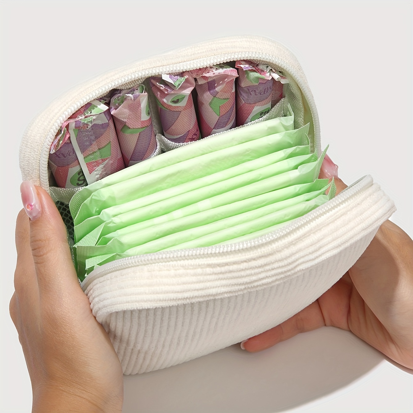 

1pc Polyester Cosmetic Bag, Bag Layered Compartments*5.5''x 5.5''x 2.16'')