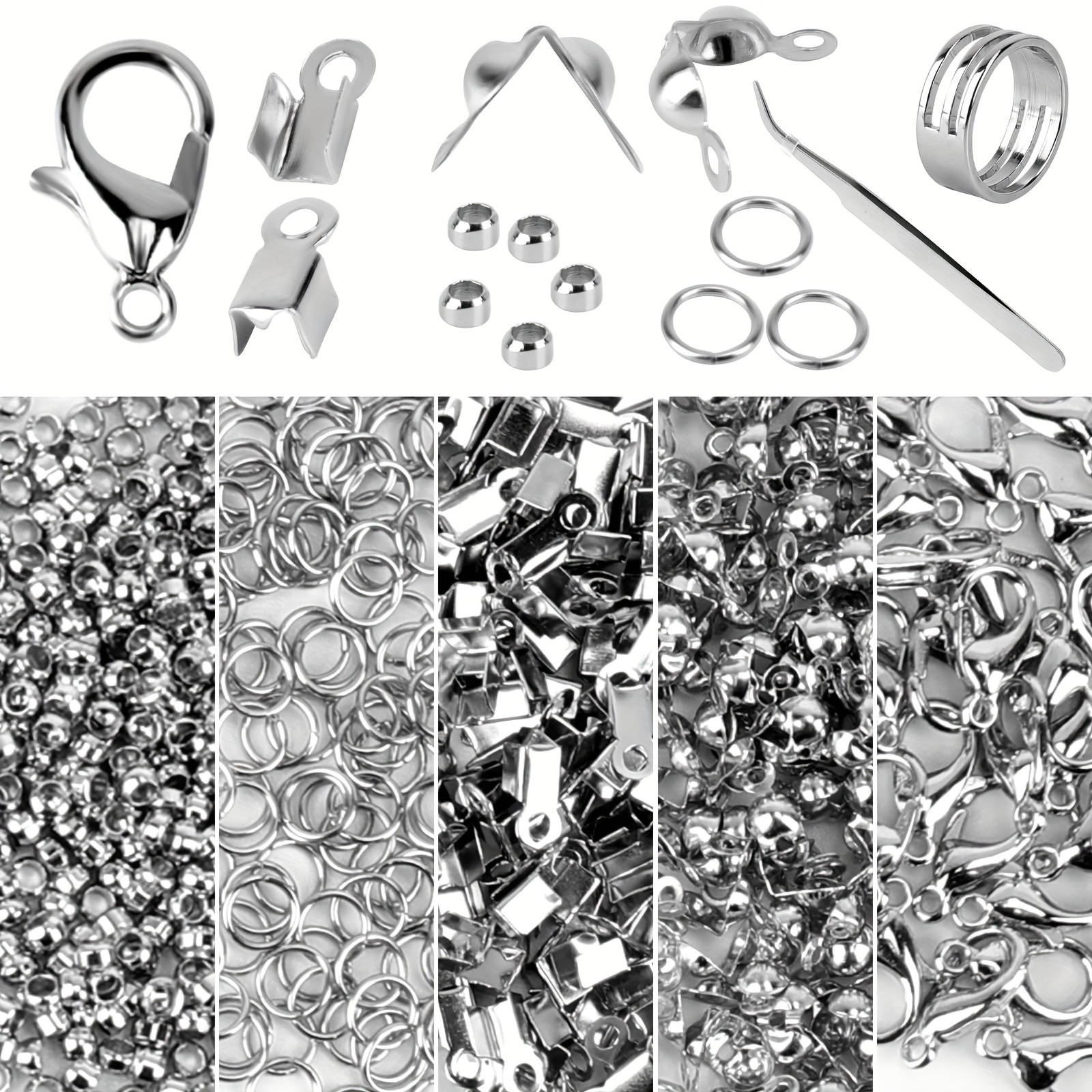 

900pcs Jewelry Making Kit, Including 50pcs Clasps, 200pcs , 200pcs , 200pcs Positioning , 250pcs , 1 Copper , 1 , Suitable For Jewelry Making