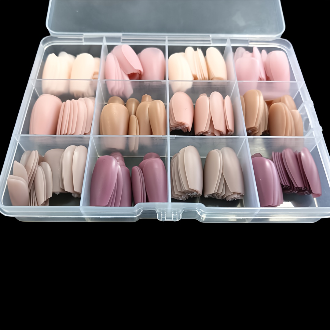 TEMU A Set Of 360 Removable False Nails In 6 Colors, Featuring Solid Short T Full Coverage Press-on Nails, Perfect For Home Nail Art Design, Suitable For Halloween, Christmas, And Party Events